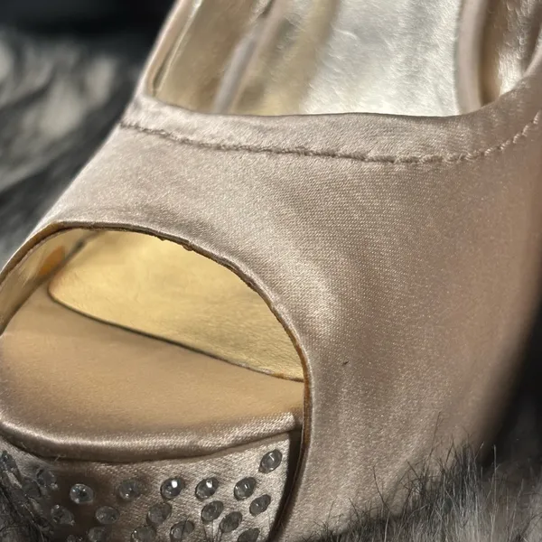 Steve Madden Women's Satin Peep Toe Heels‎ - Tan - Image 6