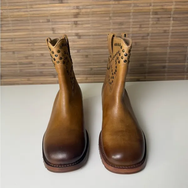 Free People Harmony Studded Ankle Boots in Biscuit 8.5 - Image 2