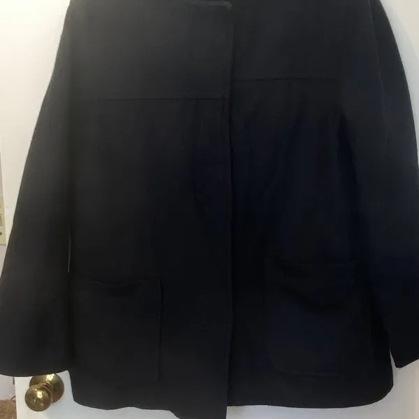 Old navy black or dark  blue wool short coat - Image 7