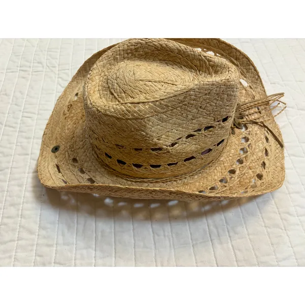 Peter Grimm Straw Western Cowboy Hat - NWOT Open Weave Floral Sun Hat O/S - Image 6