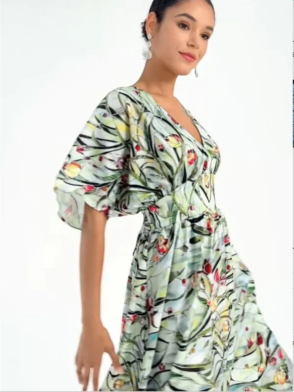 ADOR Light Blue Floral Maxi Dress M NEW - Image 15