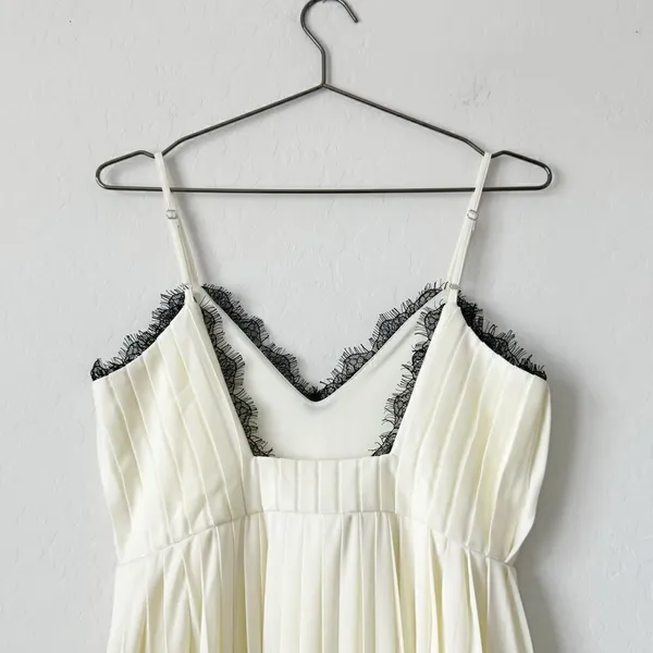 ASOS Cami Pleated Maxi Dress with Lace Trim Size 4 - Image 8