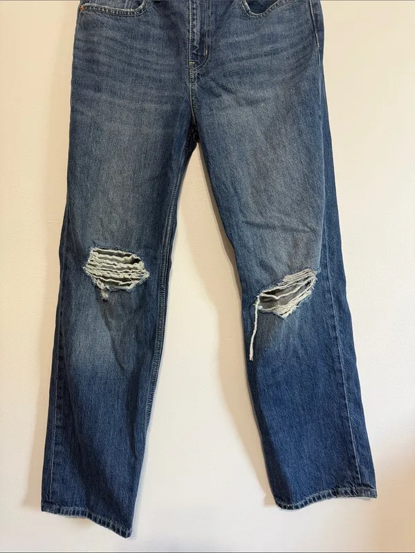 Levi’s Low Pro Straight Distressed Straight-Leg Jeans 29 - Image 7