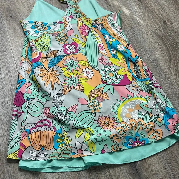 Judith March Floral Multicolor Groovy Sundress Size Large - Image 12