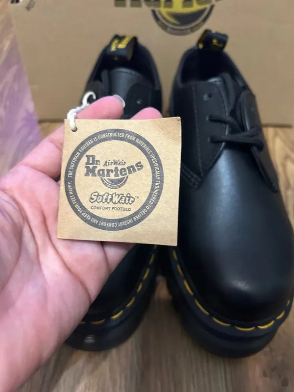 DR MARTENS Audrick 3 eye black leather platform lace up oxfords shoes sz 7 new - Image 4