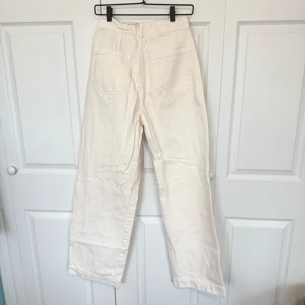 Like new ZARA White denim pants Sz 4 - Image 2