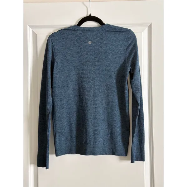 Lululemon Swiftly Relaxed Long Sleeve Shirt True Navy Iron Blue Small - Image 6