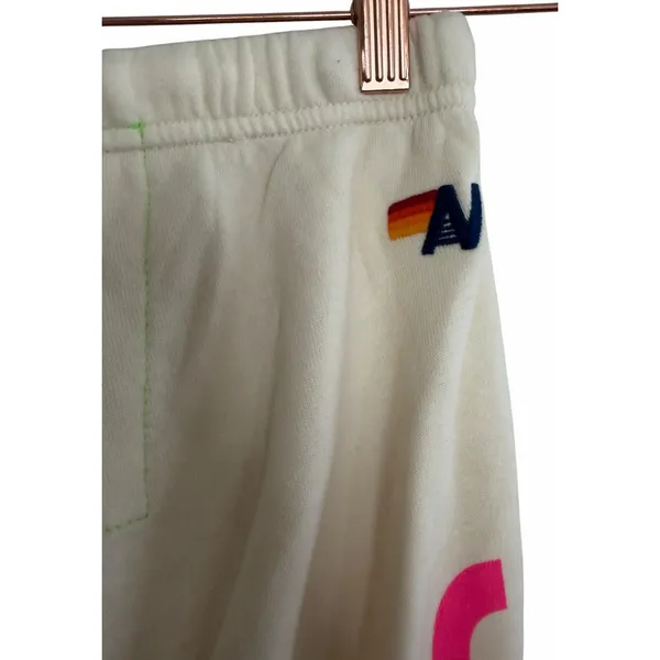Aviator Nation x SoulCycle 4 Hearts Sweatpants Cream Women's Size Small - Image 10