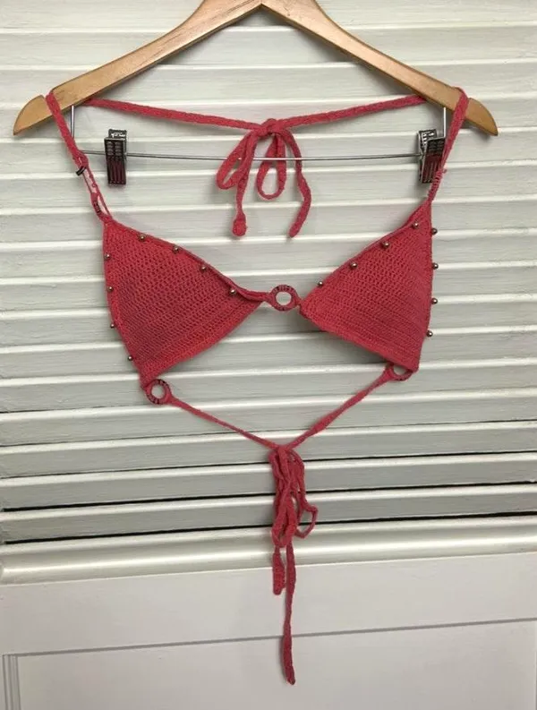 Pink Crochet Bikini Top - Image 7