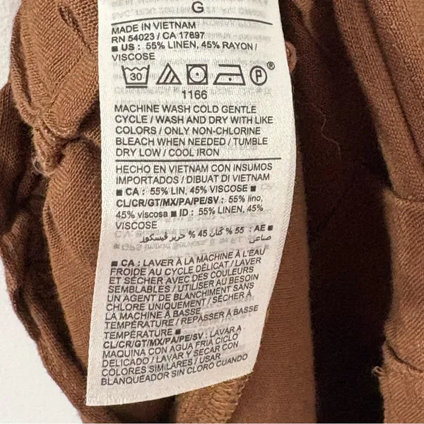Old Navy High Waisted Linen Blend Brown Paper Bag Shorts Sz L - Image 4