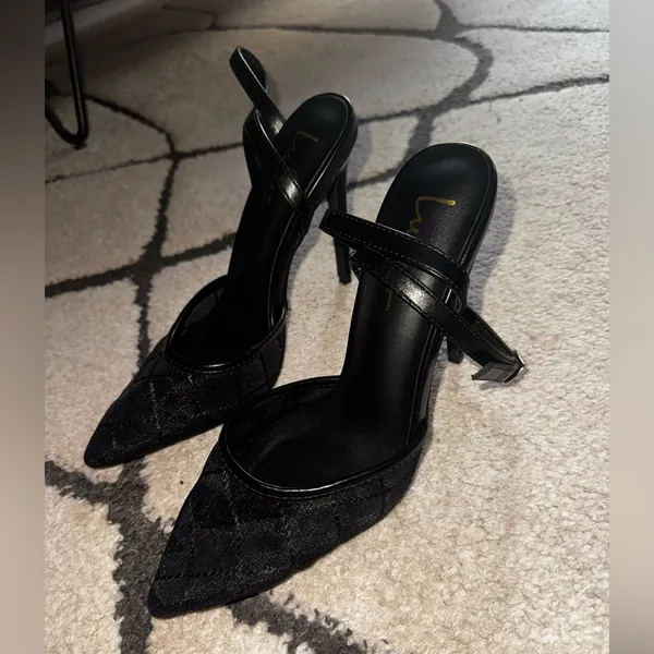 Lulus Louize Black Embroidered Ankle-Strap Heels - Image 8