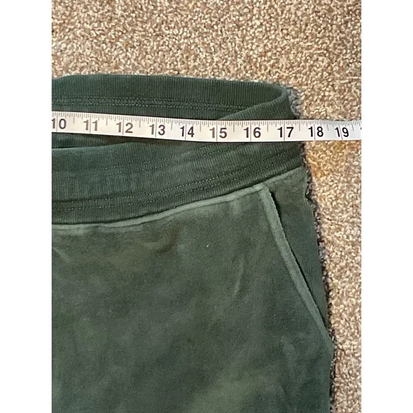 Aerie Green Velour Pull On Flare Pants. Forest Green. Size XL - Image 4