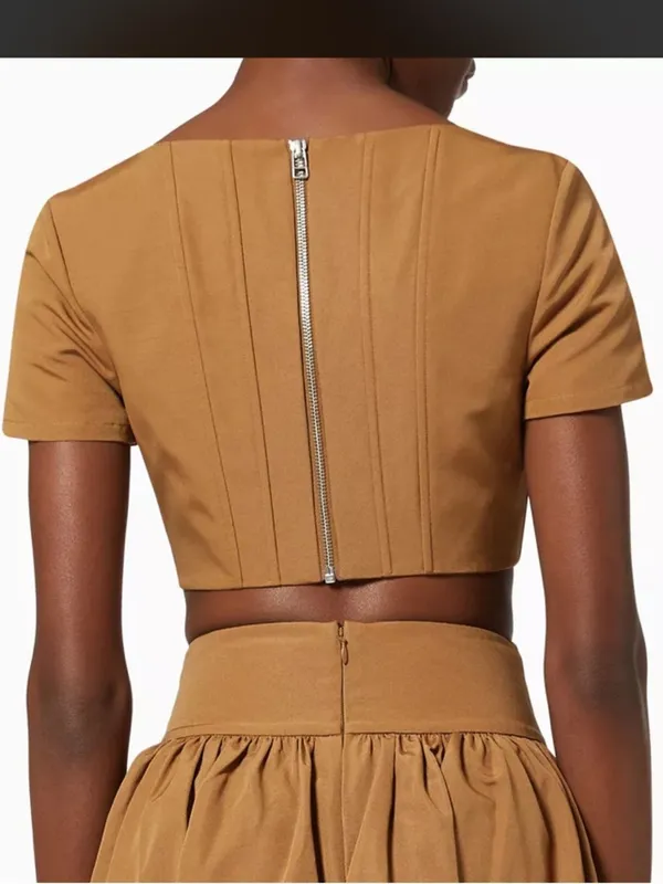 Staud Peony Crop Top - Mocha Brown - NWT - Image 2