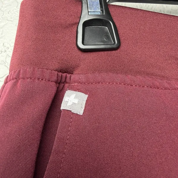 FIGS Zamora Jogger Scrub Pants XL Burgundy Wine High Waist Stretch Medical - Image 9