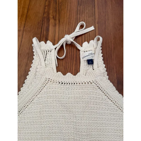 Universal Thread‎ Cream Sweater Knit Halter Romper Drawstring Waist Cream Medium - Image 5