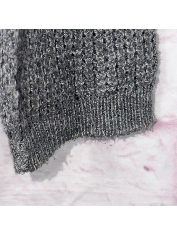 Hollister Women's Gray Knit Sweater - Size M - Image 6