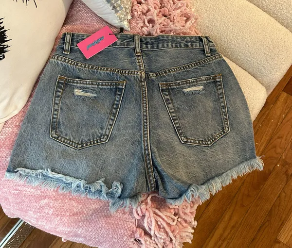 Edikted blue jean shorts - Image 2