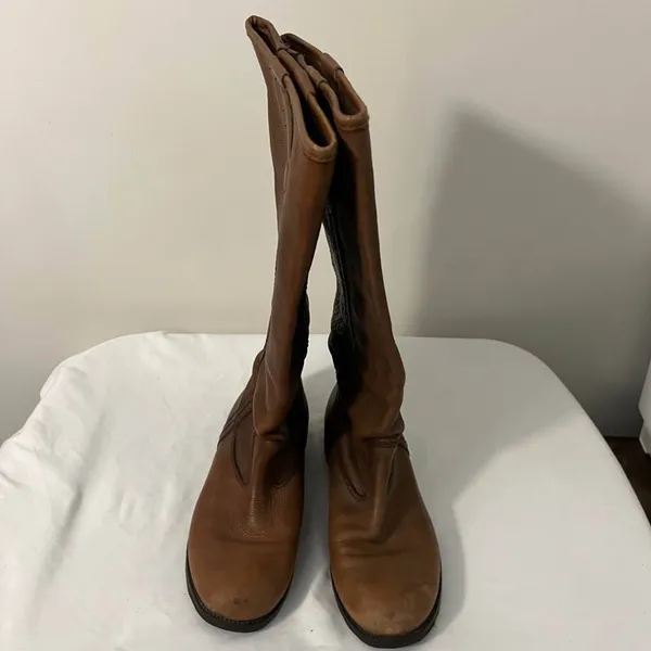 Leather Knee High Riding Boots size 7 Gray - Image 3