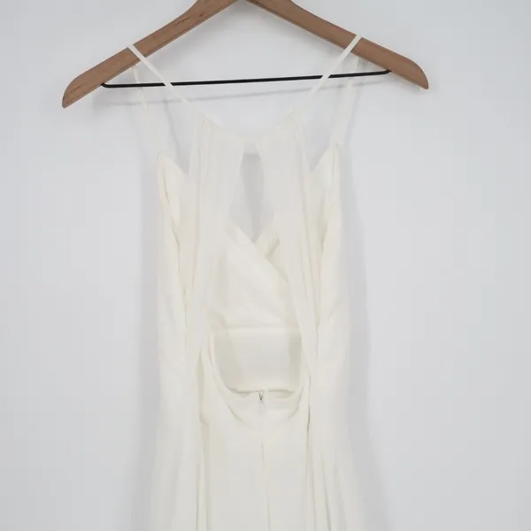 Lulus Romantic Inspiration Maxi Dress Womens M White Spaghetti Strap Faux-Wrap - Image 9