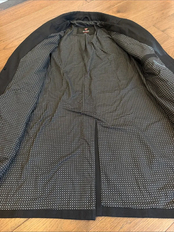 GUESS Black Classic Single-Breasted Peacoat Size Medium - C42-022 - Image 5