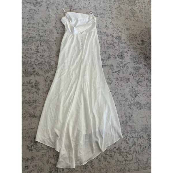 Lulus Lovely Endearment White Satin Sleeveless Backless Maxi Dress XS Bridal - Image 5