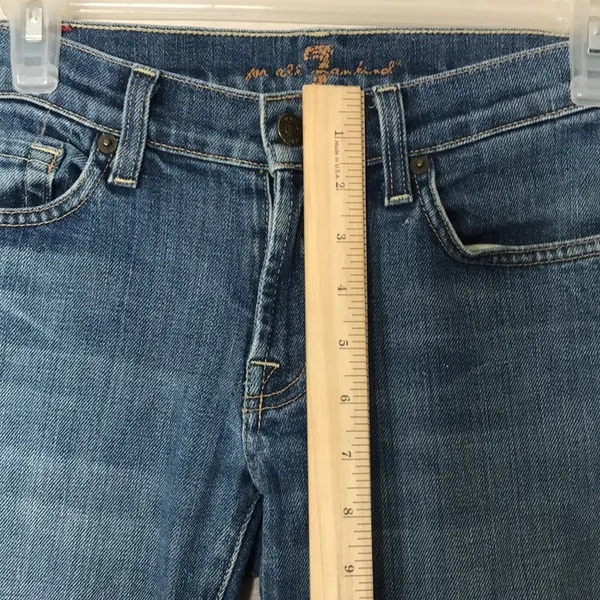 7 for all mankind medium wash bootcut jeans size 27 - Image 6