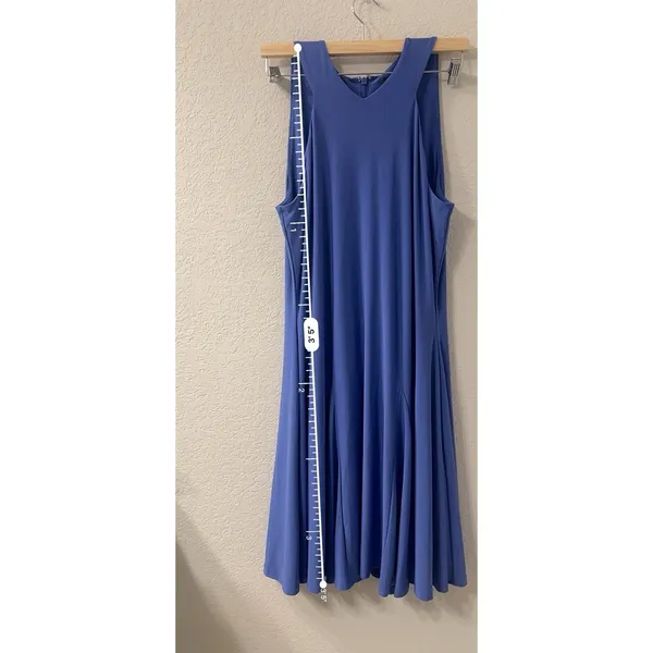 Ralph Lauren‎ Dress L Periwinkle Sleeveless Large Pleats On Skirt - Image 4
