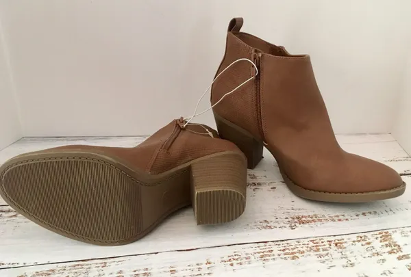 Leather Ankle Boots, Size 6 1/2 Brown - Image 4