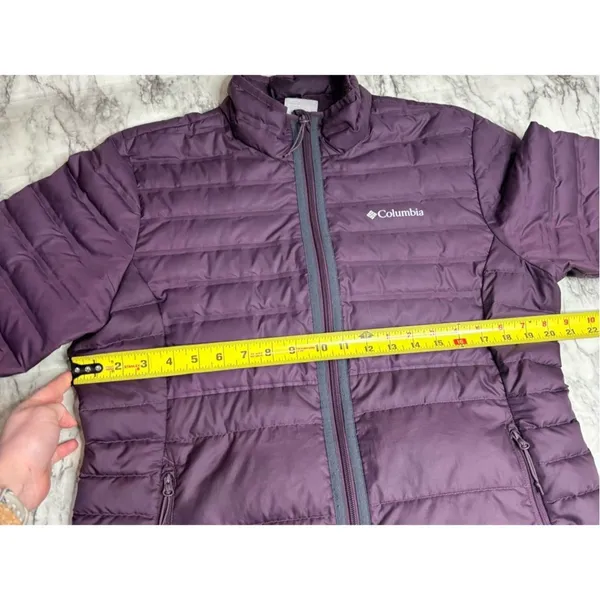 Columbia duck down filled Purple Packable Puffer Jacket women large zip up coat - Image 7