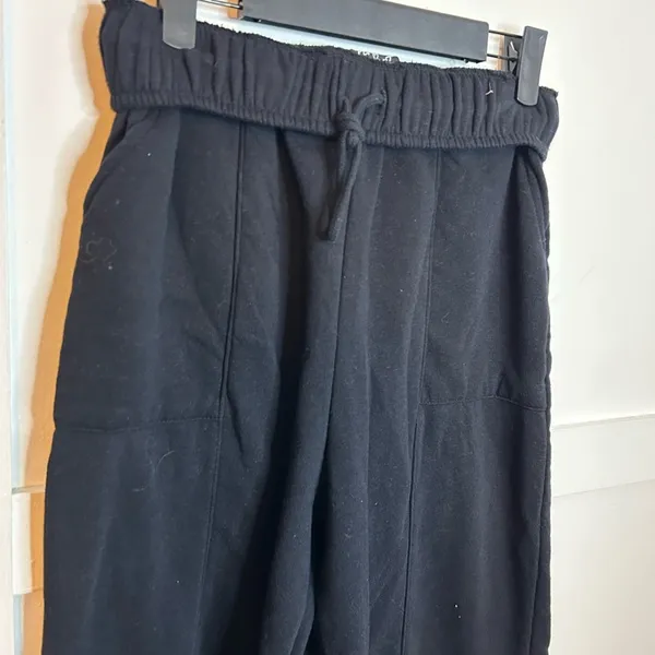 Planet Heart Black Foldover Wide Leg Sweatpants - Image 6