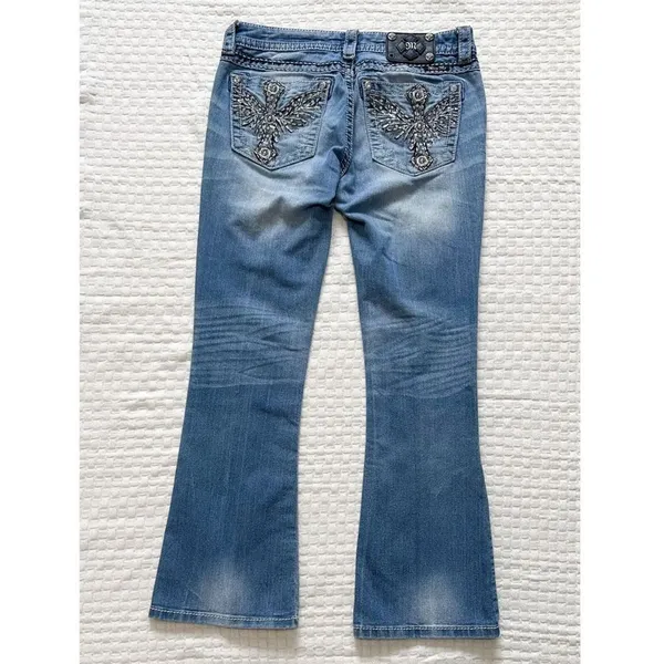 Miss Me Womens Size 29 Signature Rise Boot Cut Jeans Embellished Back Pockets - Image 2