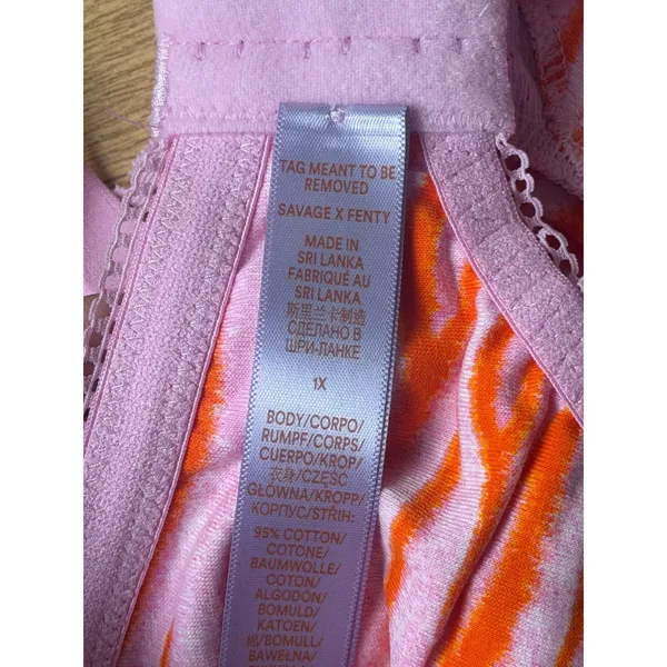 Savage X Fenty Lavender Orange Tiger Stripe Lace Sexy Comfortable Bralette 1X - Image 5