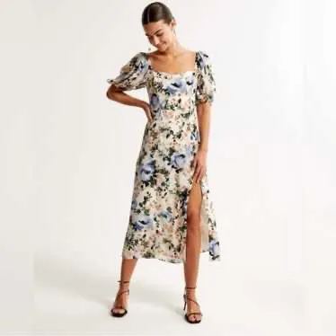 Abercrombie & Fitch Floral Puff Sleeve Dress XSP - Image 2
