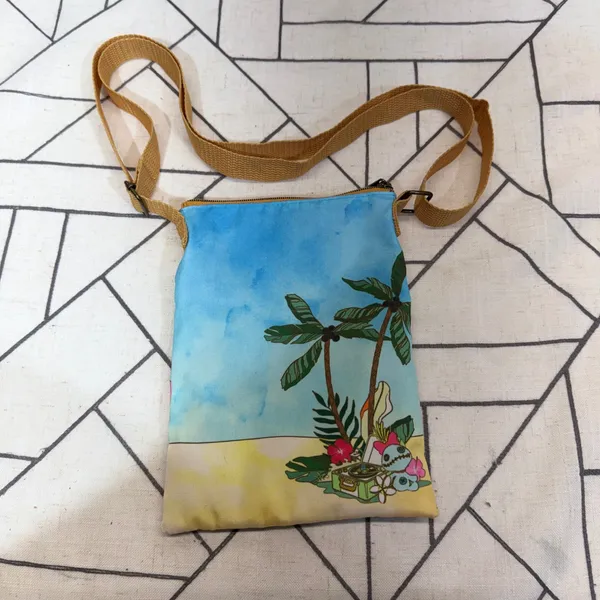 Disney‎ Loungefly Passport Crossbody Bag Purse Blue Lilo and Stitch Tropical - Image 3