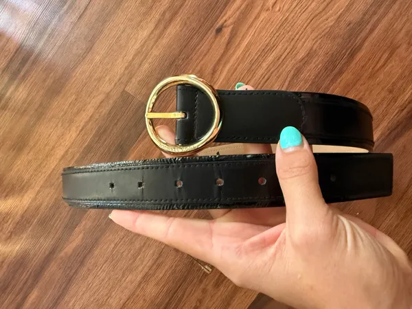 Michael Kors Black Belt Leather Gold - Image 3