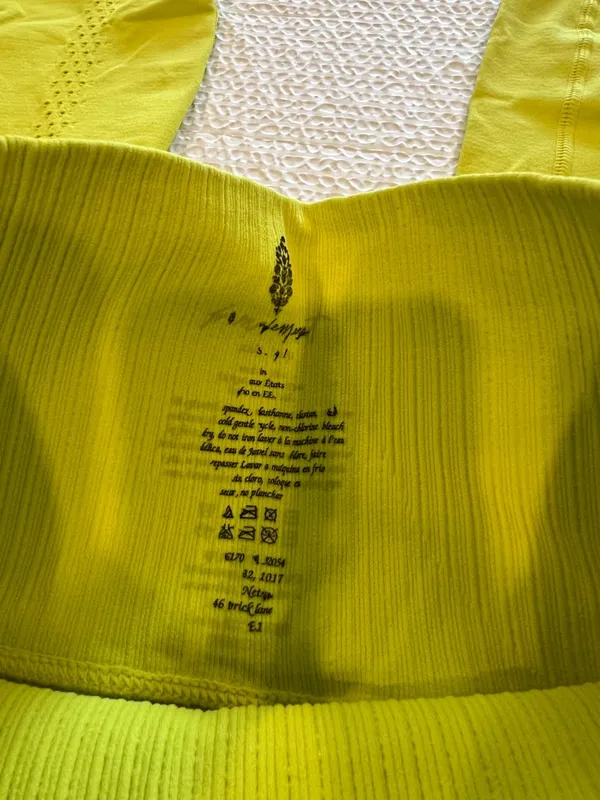 Free people neon yellow leggings S women - Image 5