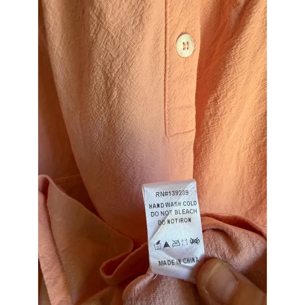 Pomander Place Pink Linen Cotton Tunic Dress Medium Coastal Resort Pockets - Image 6