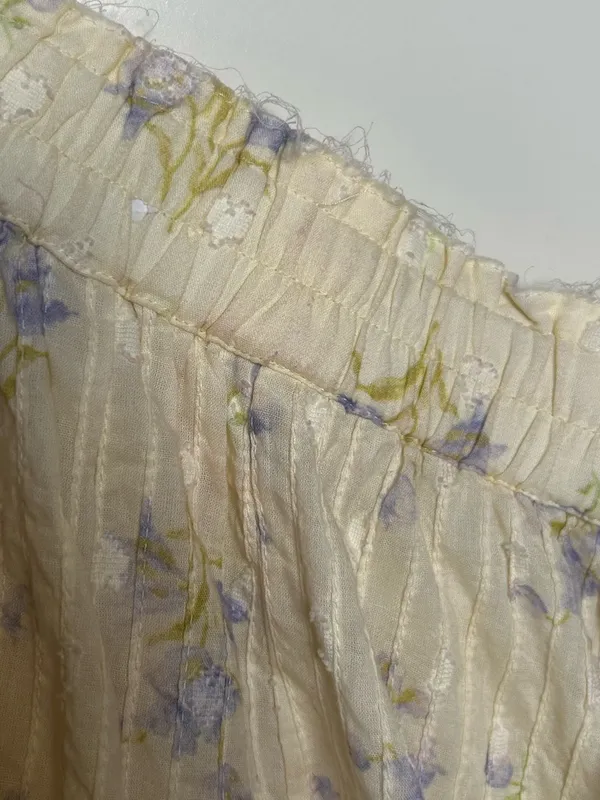 LoveShackFancy Shanti Mini Skirt in Lavender Wispy Butter Yellow Cottagecore XL - Image 8