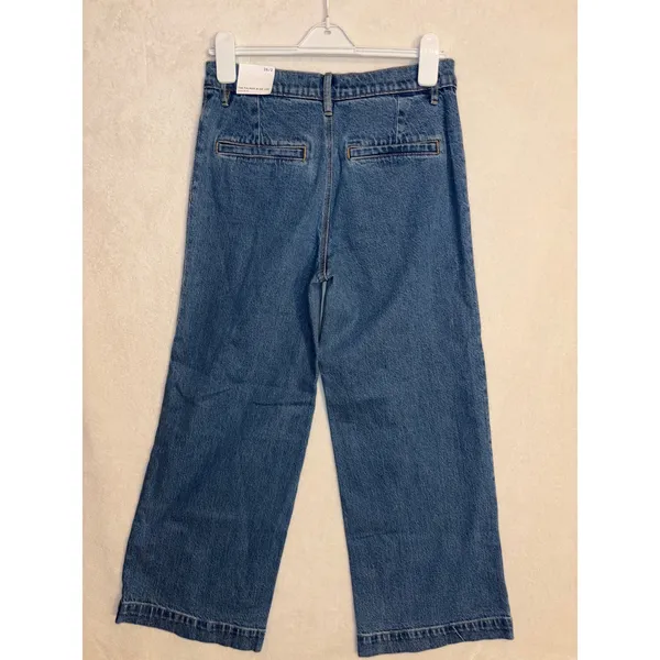 Loft Palmer Wide Leg Jeans Medium Wash High‎ Rise Patch Pocket measures sz 29 - Image 10