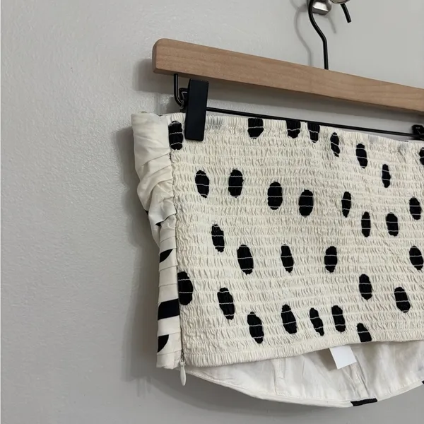 NEW LOFT Dotted Ruched Strapless Top in Whisper White - Size 12 - Image 5