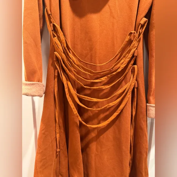 Source Unknown Orange Zip Up Hoodie Cardigan 100%‎ Cotton Size Small - Image 9