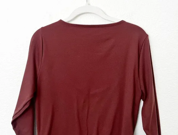 [Abercrombie & Fitch] Brown Sweetheart Neckline Long Sleeve Bodysuit Sz Large L - Image 4