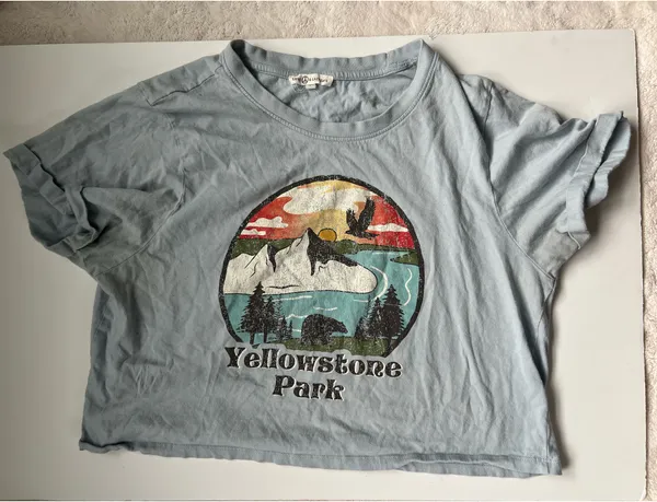 Yellowstone Park Graphic Tee - Women’s Crop Top Boxy Fit Short Sleeve - Image 4