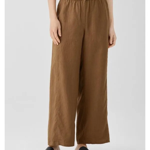 NWT Eileen Fisher Organic Linen Wide-Leg Pant Grove Dark Grey Size Medium - Image 5