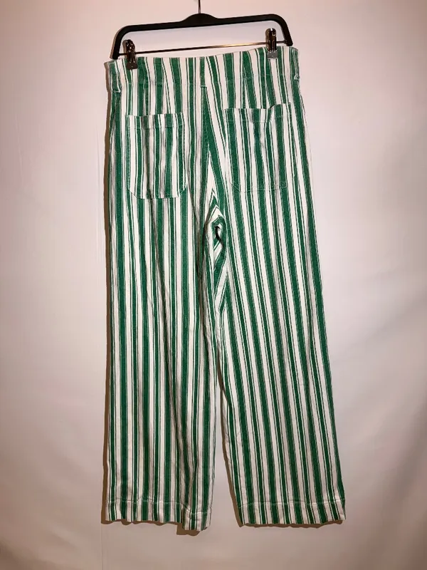 Anthropologie Maeve Colette Striped High Rise Linen Blend Wide Leg Pants Size 30 - Image 2