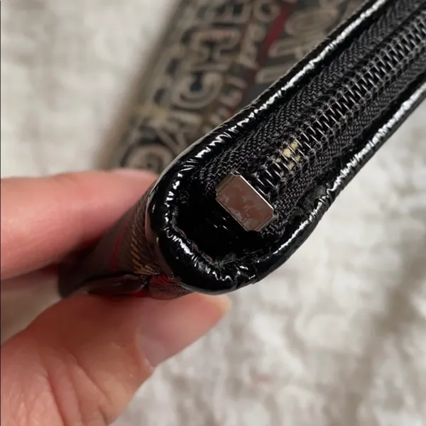 Coach Poppy Classic Red Tartan Wristlet - Image 6