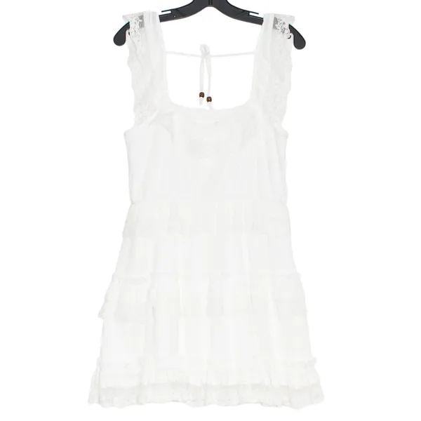 NWT Altar'd State White Lace Tiered Babydoll Dress Cottagecore Boho Coquette M - Image 2