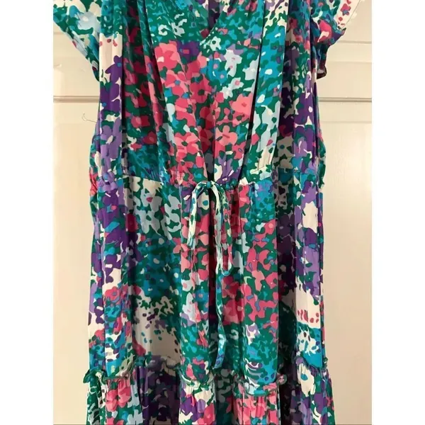 Rails Juni Gardenia floral tie waist midi dress size M - Image 5