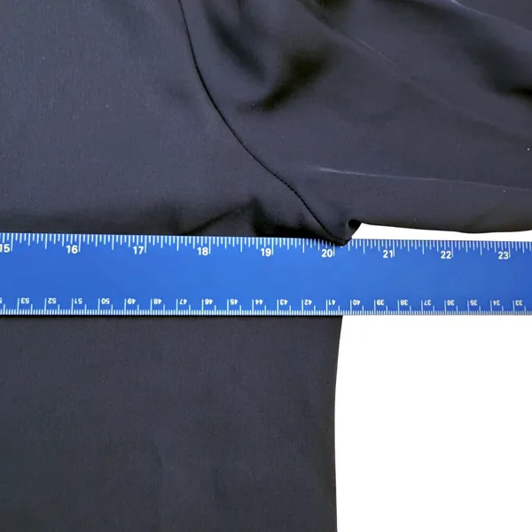 Theory Silk MED Navy Blue Keyhole Tie Front Cuffed Sleeve Blouse Tunic Minimal - Image 8