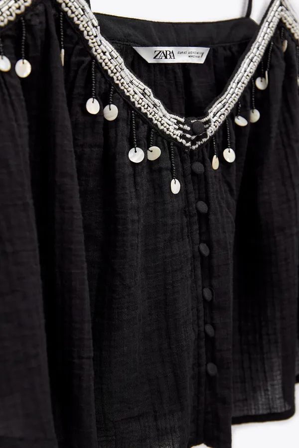 ZARA Beaded Top - Image 3